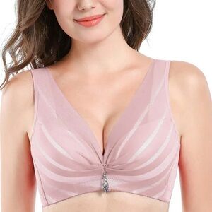 Telimussto Push Up Bra with Charm in Pink, Size 36B